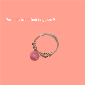 Perfectly Imperfect Pink Wire-Wrapped Ring Size 9